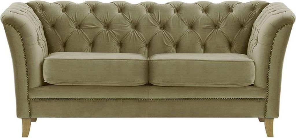 Zweisitzer-Sofa Karin-Velluto 3-helle Eiche-rustikales Gold