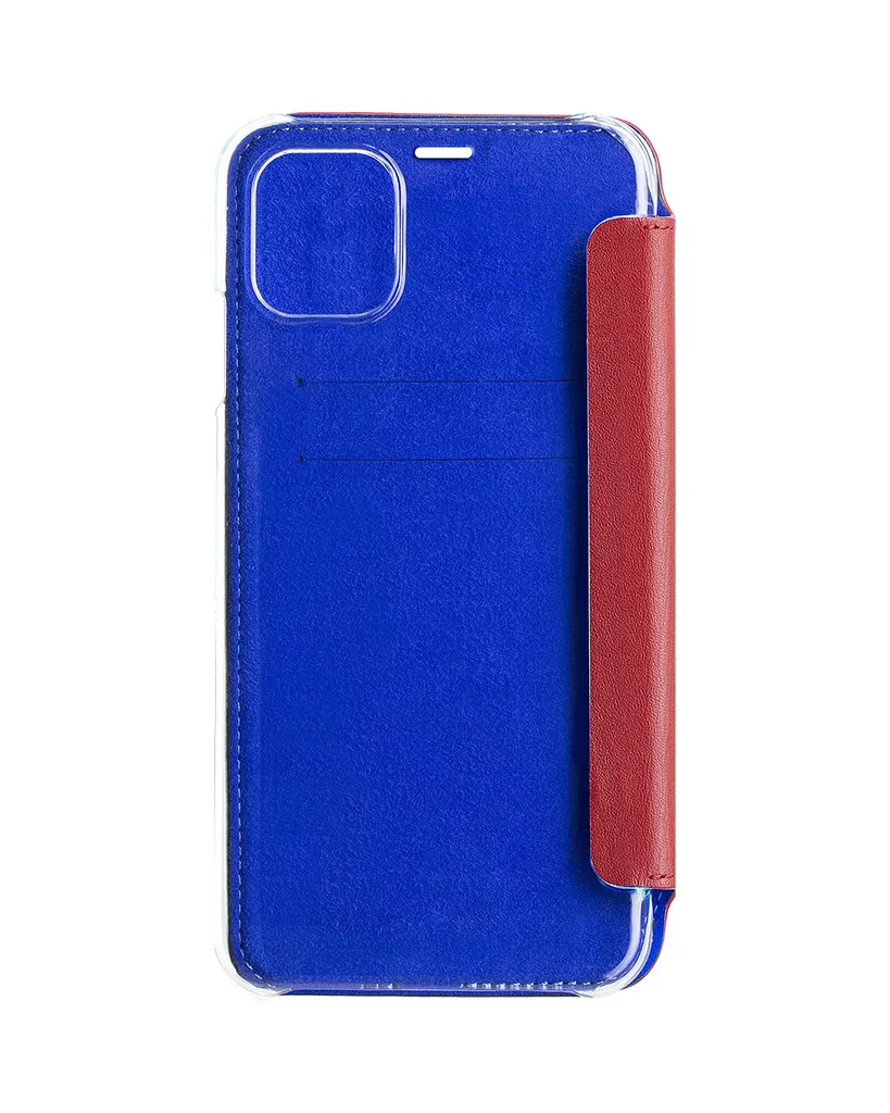 Custodia iPhone 11 Pro Rossa con Porta Carte e Retro Clear - 2