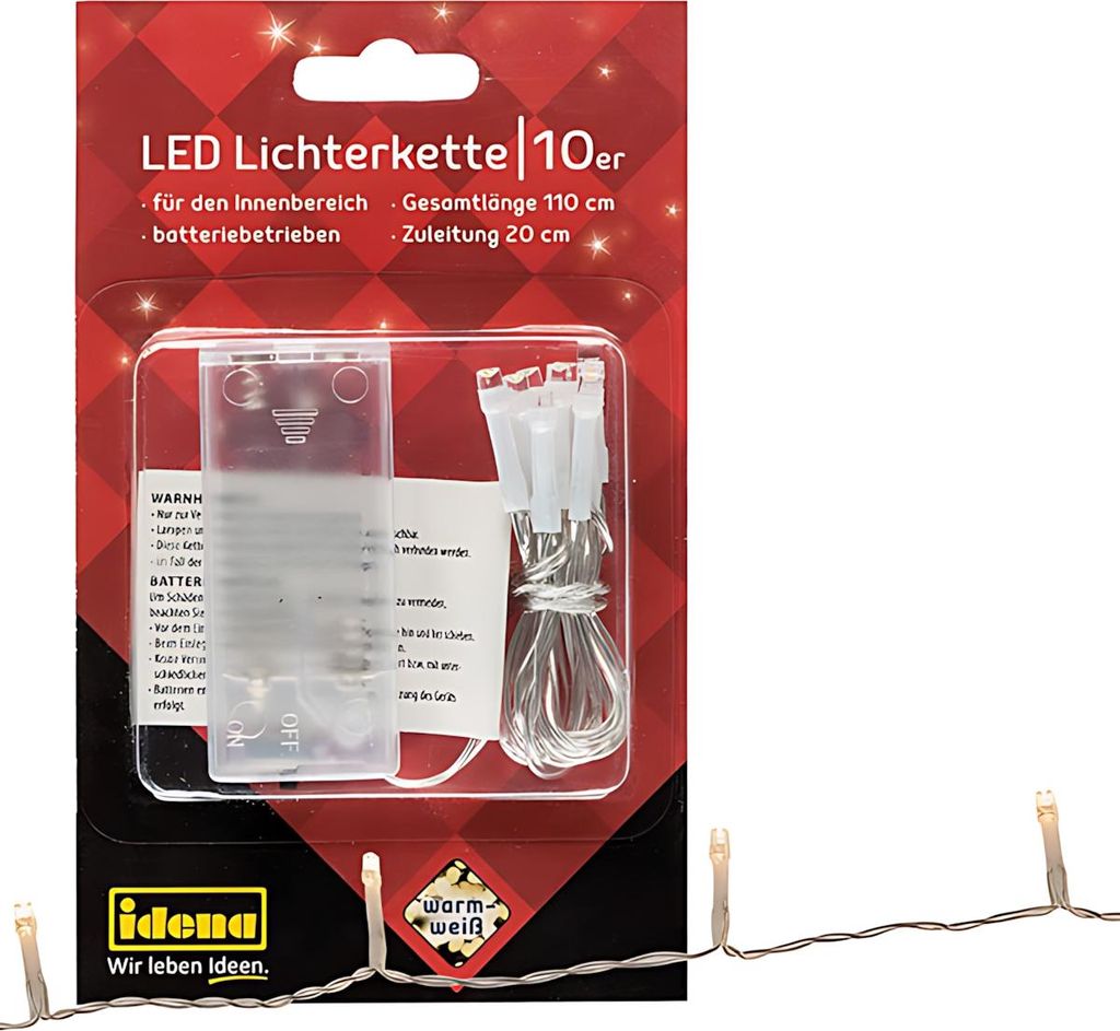 Idena 8582089 Idena 10er LED Lichterkette transparent 110,0 Obrázek produktu 