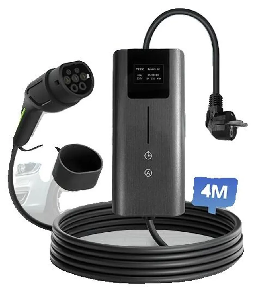 Câble de recharge Type 2 véhicule électrique 3,5 kW SYG compact 4m