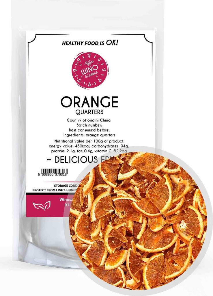 Suszone Pomarańcze Ćwiartki Jadalne - 50g Jadalne do Zdjęcie produktu 