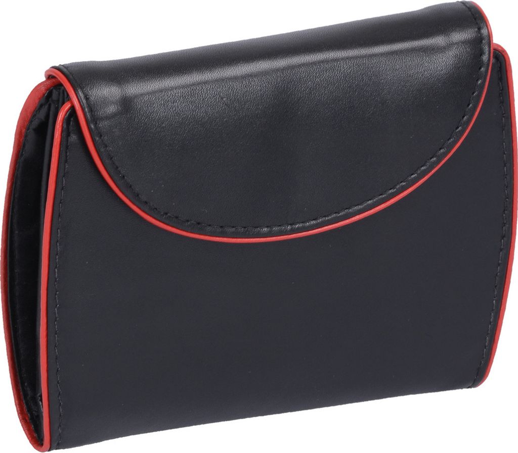 Wortmann' schw. Damen-Brieftasche, runde Klappe, roter Produktbild 