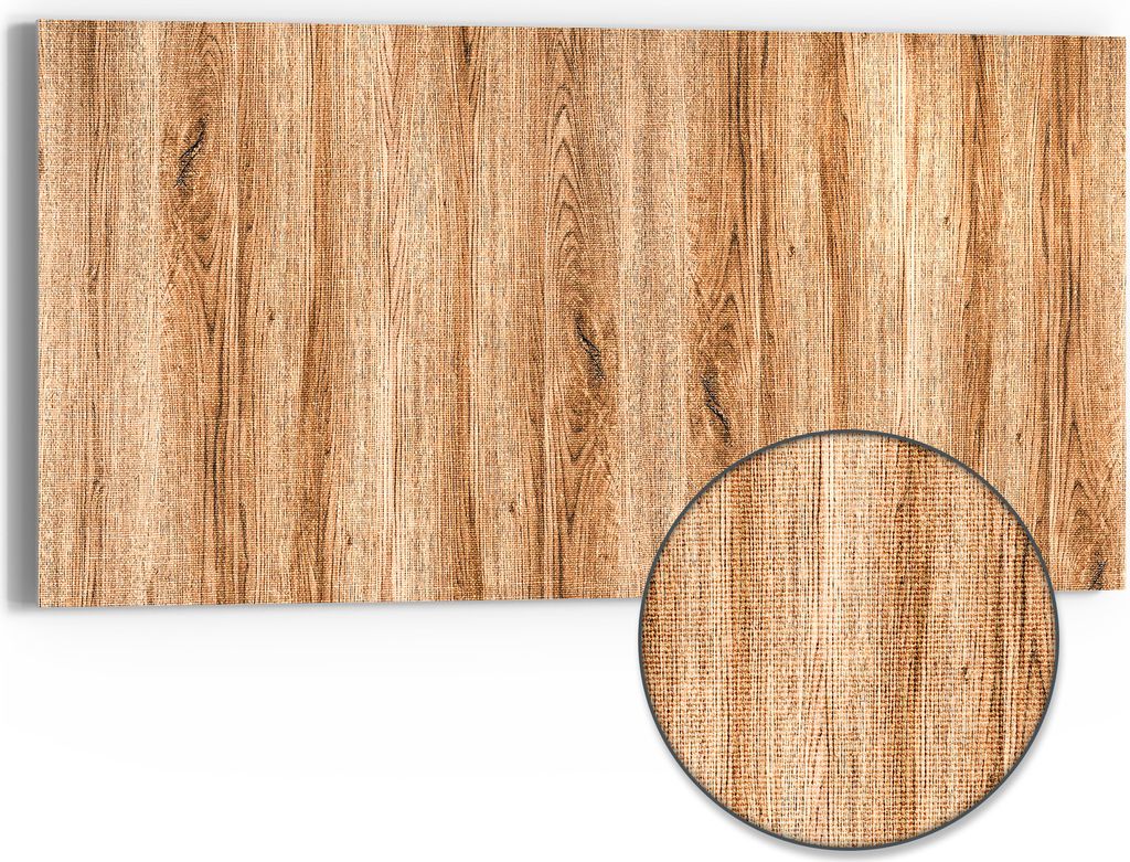 DEQORI Hybrid Leinwand Bild 60x30 cm 'Natürliche Holztexturen' Wandbild Glas flach modern