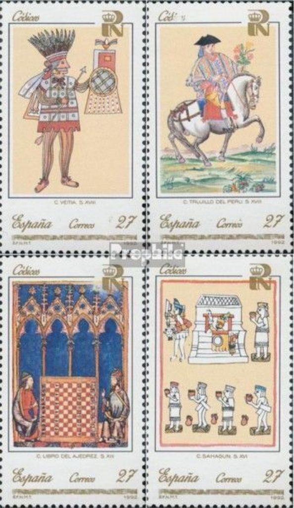 Briefmarken Spanien 1992 Mi 3093-3096 (kompl.Ausg.) postfrisch Kulturerbe