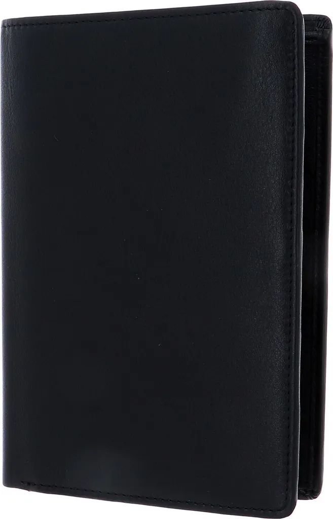 Petit porte-monnaie Picard Eurojet cuir noir rigide de haute qualité