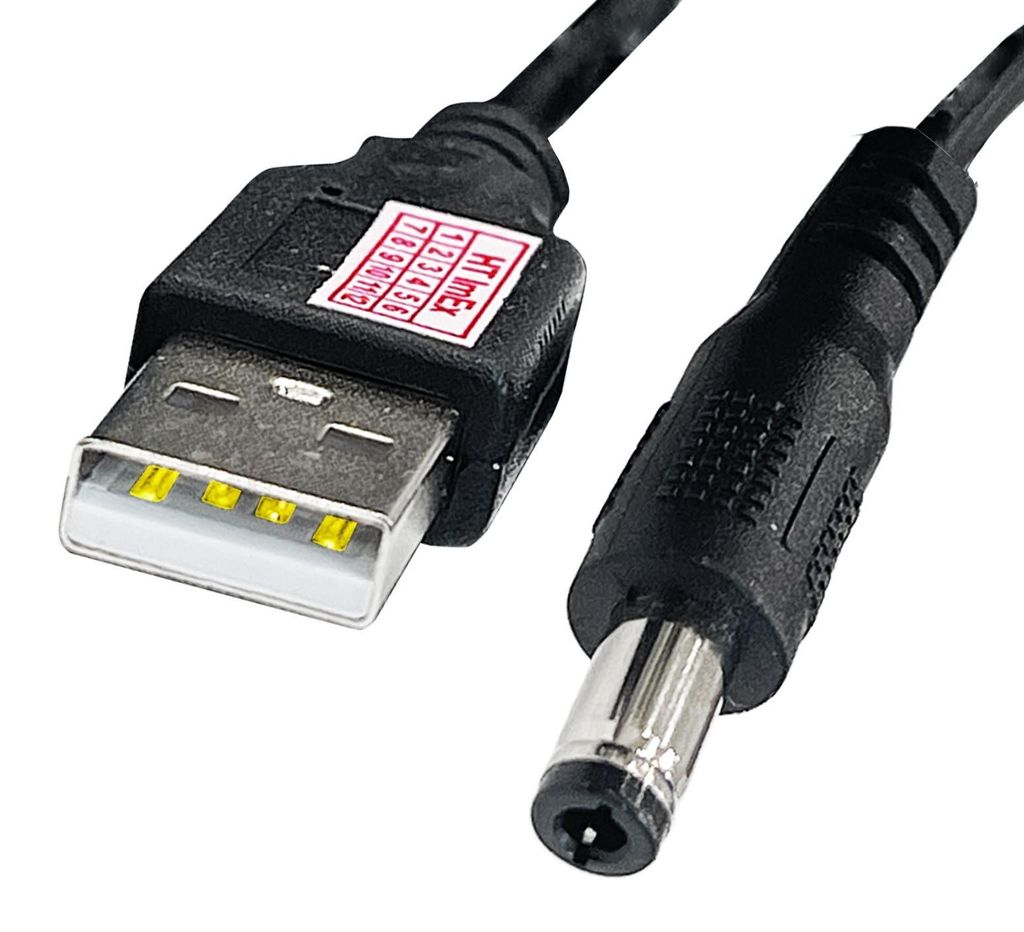 USB 2,0 Stecker auf 5,5*2,5 mm DC Plug Hohlstecker 5V Kabel USB/DC Cable 100cm