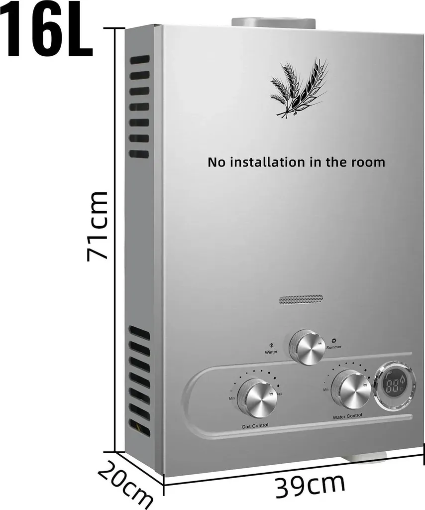Chauffe-eau GPL 16L pour Maison et Camping - Eau Chaude Instantanée - 2