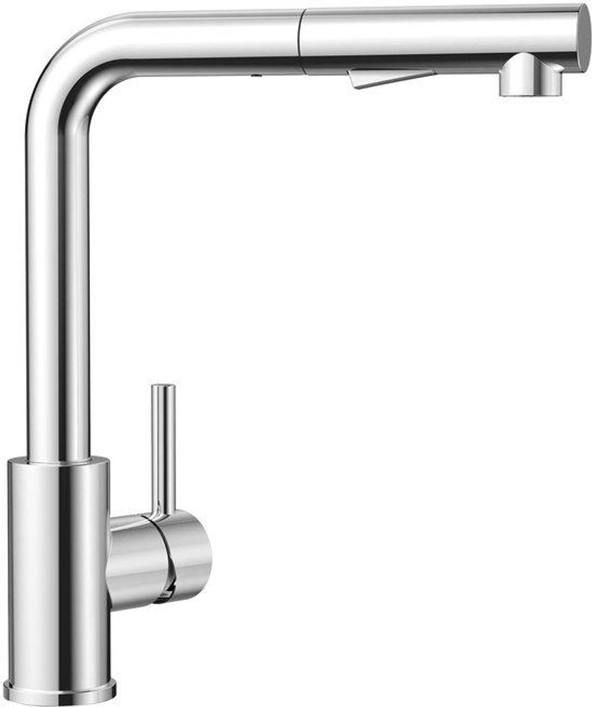 Dusche- und Küchenarmatur, hochdruckfähige Küchenarmatur mit 2 Sprühstanden, einhandige Küchenarmatur aus gebürstetem Edelstahl, 360° drehba...