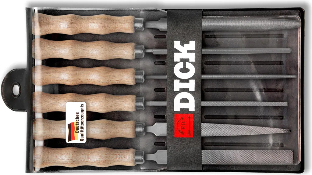 Dick 11871020 Warding file set 6 -piece 100/2 in bag black Dick, with 85 mm 2K-grip Length 100 mm 1 Set