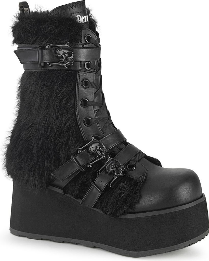 TRASHVILLE-218 Uni Boots von DemoniaCult, Schwarz EU 38, US 6