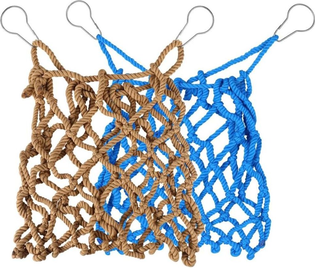 Heu-Futterbeutel für Kaninchen 2 Stück Hängender Heuhalter Spender mit Metallhaken für Kaninchen Chinchilla Hamster Kleintier Haustier