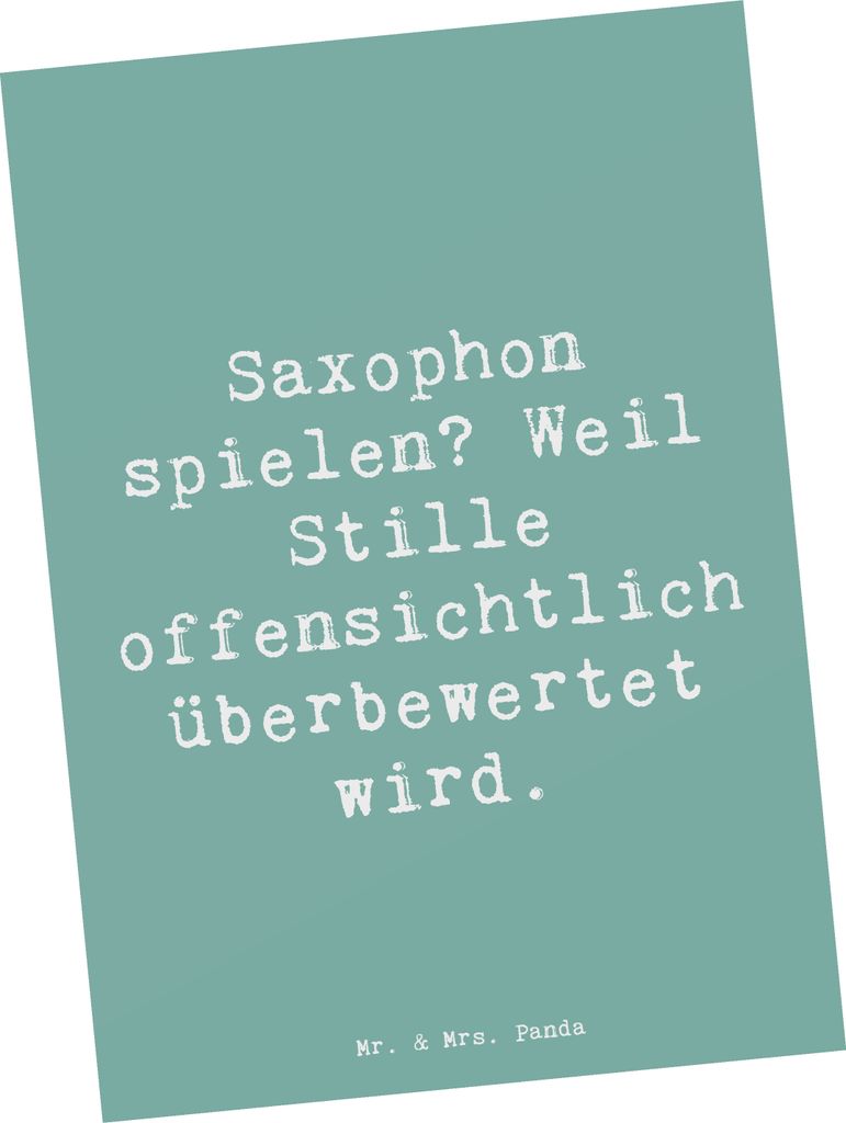Mr. & Mrs. Panda Postkarte Spruch Saxophon Leidenschaft - Produktbild 