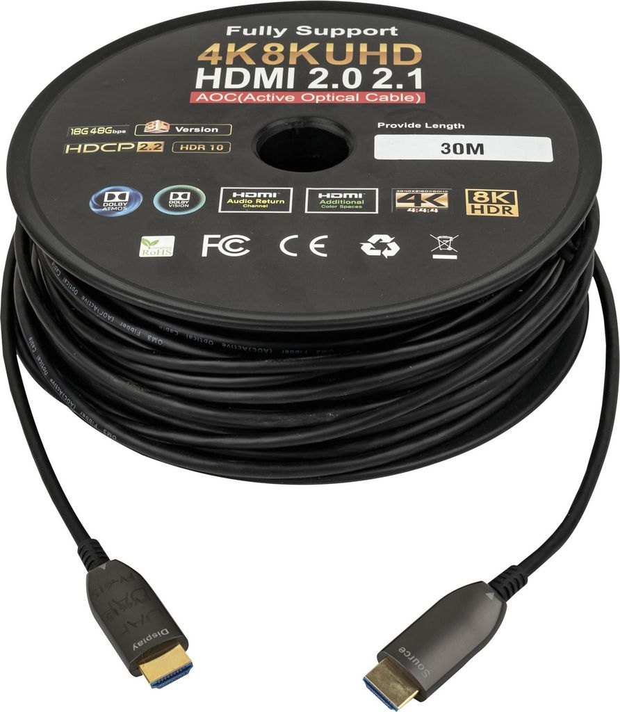 DAP HDMI 2.0 AOC 4K Fibre Cable 30 m - Vergoldet