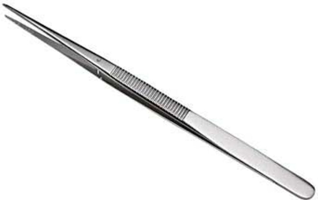 Dönges Pinzette mit Führungsstift, gerade, spitz, Länge 155 mm