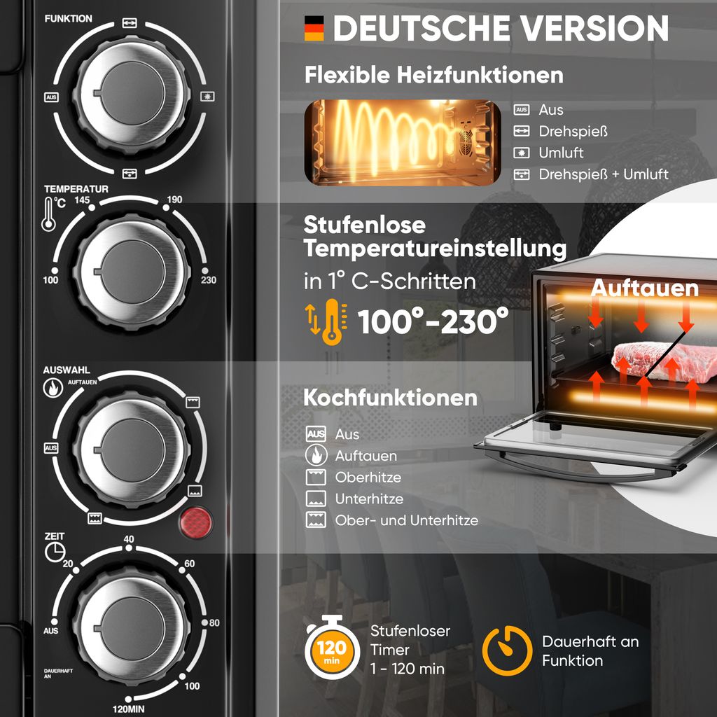 Stillstern Minibackofen mit Umluft (45L) NEU: CYCLONE PRO+ Produktbild 5