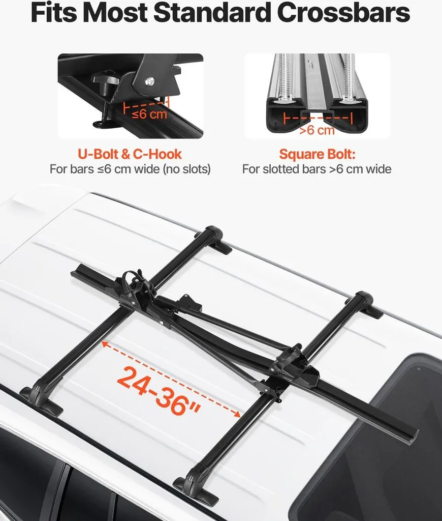 Support vélo de toit universel pour voiture avec fixation verticale PRO