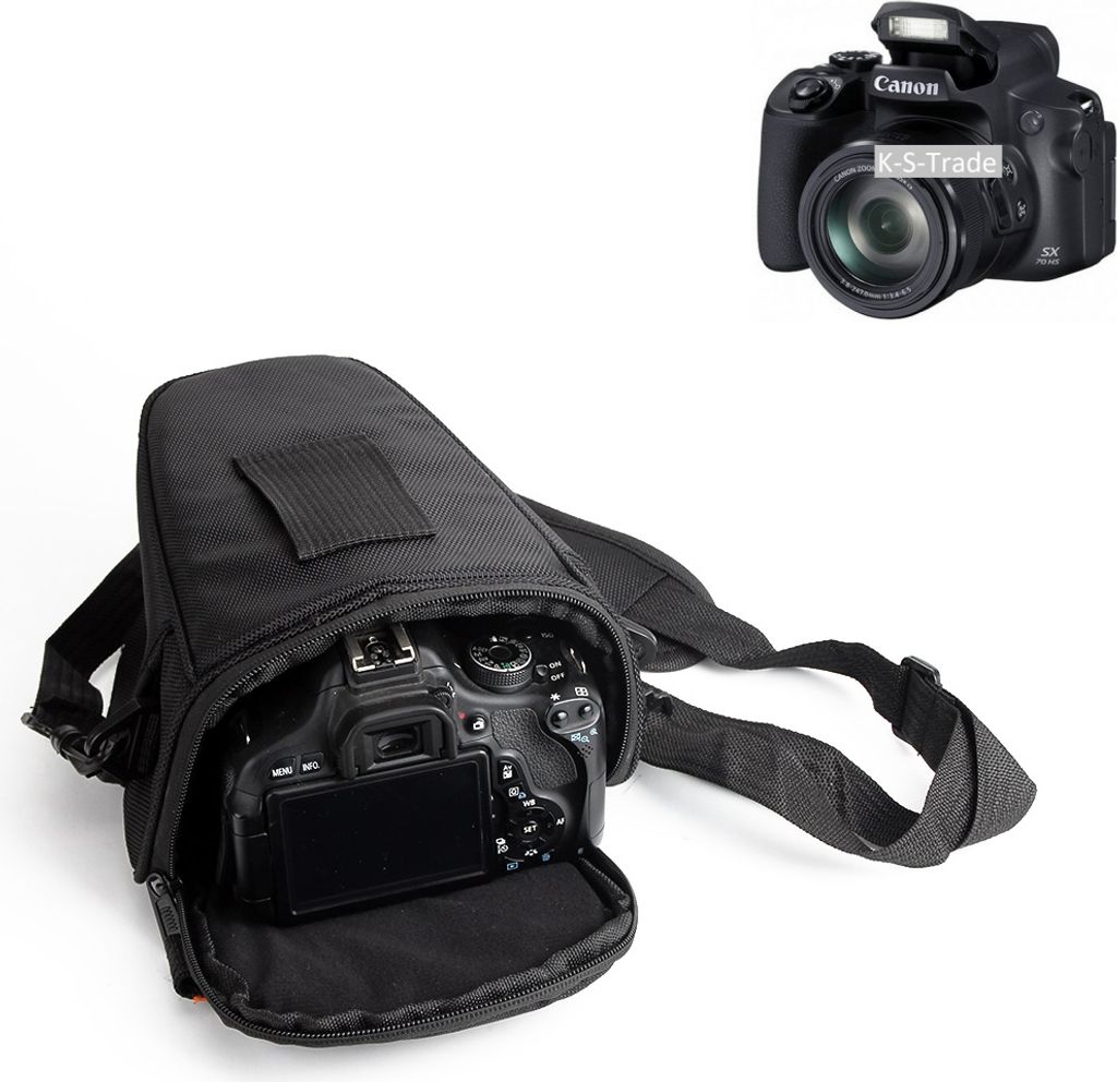 K-S-Trade Kameratasche Fototasche Schultertasche Umhängetasche kompatibel mit Canon PowerShot SX70 HS Colt für Systemkameras Schutzhülle bag