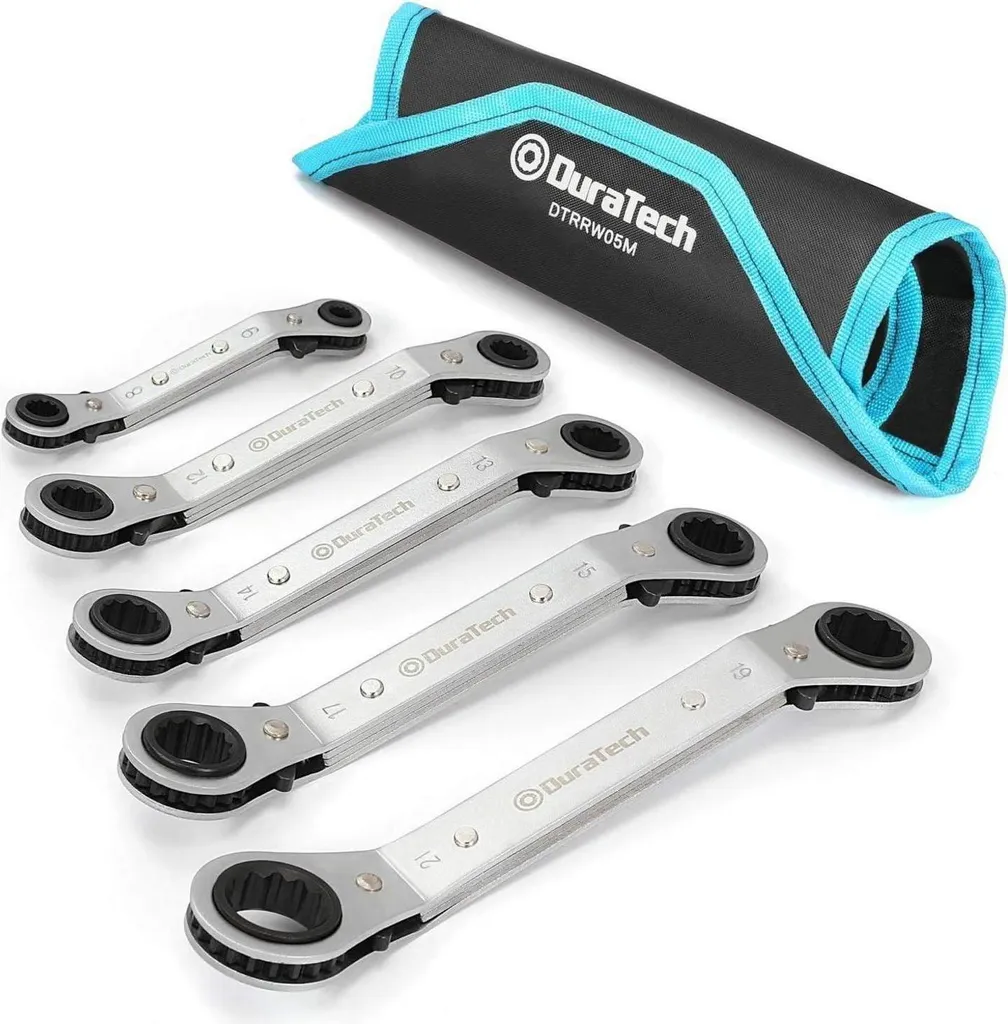 Visser en zone étroite : Jeu de clés à cliquet double DURATECH 6-21mm