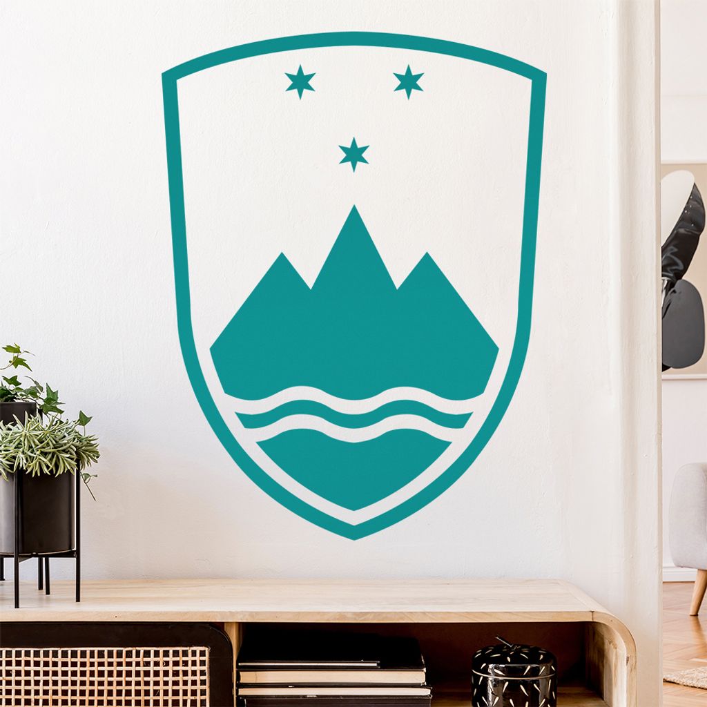 Slowenien Wappen Wandtattoo Wandaufkleber Wall Sticker - Dekoration, Küche, Wohnzimmer, Schlafzimmer, Badezimmer