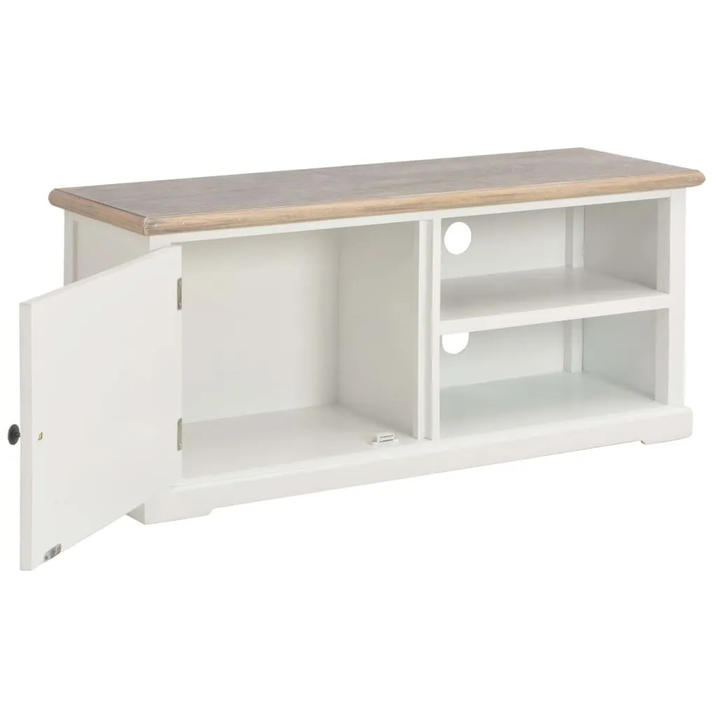 Support TV Blanc Gain de Place 90 cm pour Studio et Petits Appartements