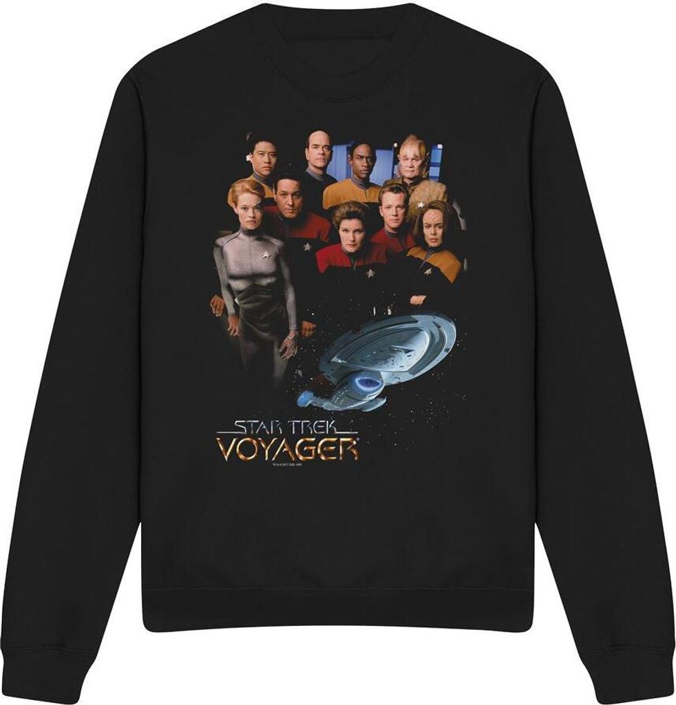 Star Trek - "Voyager" Sweatshirt für Herren/Damen Uni TV12065 (L) (Schwarz)