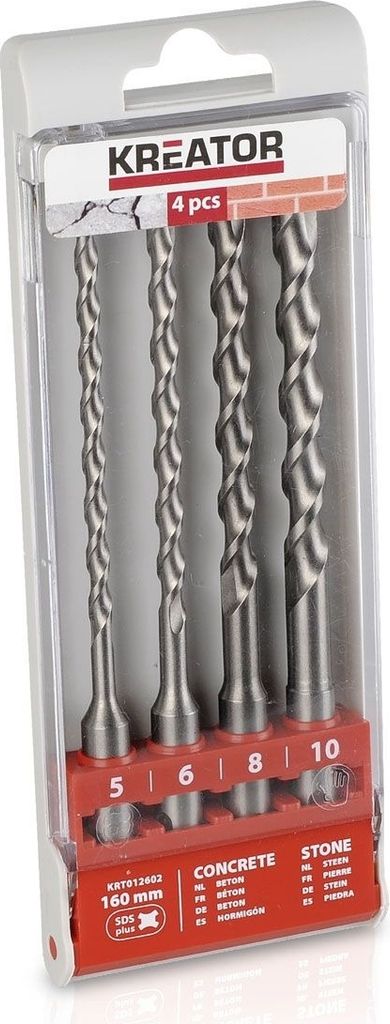 4er Set SDS+ Betonbohrer 160mm - Kreator