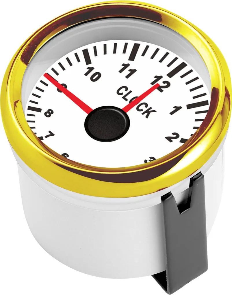Compteur d'heures de service 12V/24V rétroéclairé rouge cadre doré 2''