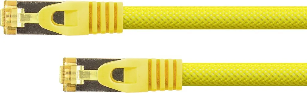 Python 8070PY-005Y Python Patchkabel m. Cat.7 Rohkabel Nylongefl. gelb 0,5m