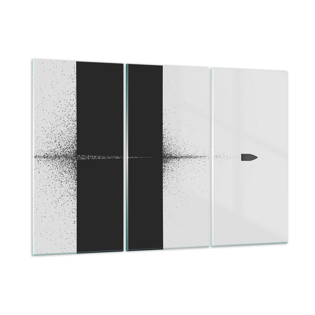 Bilder auf glas - 3 Teile - Kugel Schwarzweiß Modern - 165x110cm - Glasbilder - Wandbilder - Bilder - zum Aufhängen bereit - Wanddekoration aus G...