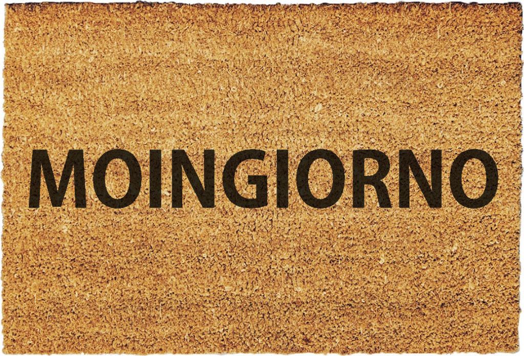 MOINGIORNO. Kokos-Fußmatte | Fußabtreter | Türvorleger | Teppich | 40 x 60 cm | mit Spruch | Geschenk | Weihnachten | Geburtstag | Einzug |