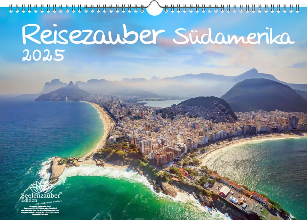 Reisezauber Südamerika DIN A3 Kalender für 2025 Strand Brasilien Peru Argentinien Stadt Reise Land Urlaub - Seelenzauber