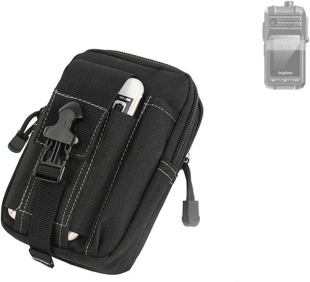K-S-Trade Gürtel Tasche kompatibel mit RugGear RG440 Gürteltasche Holster Schutz Hülle Handy Hülle Smartphone outdoor Handy-Hülle schwarz