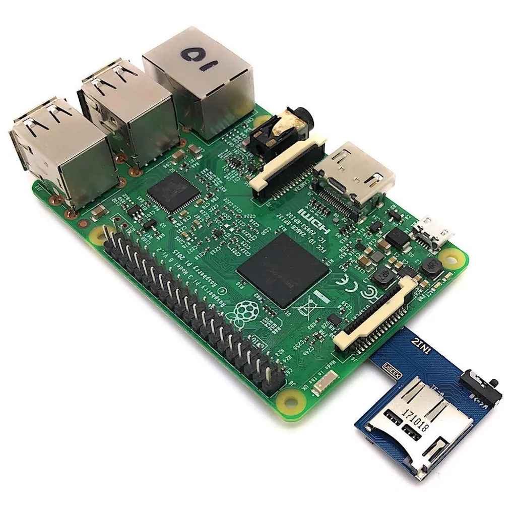 Lecteur de carte double microSD BerryBase compatible Raspberry Pi 4 et 3
