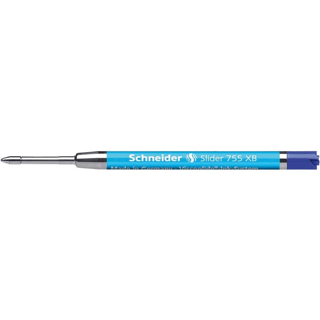 A close-up shot of a pen refill on a white background.