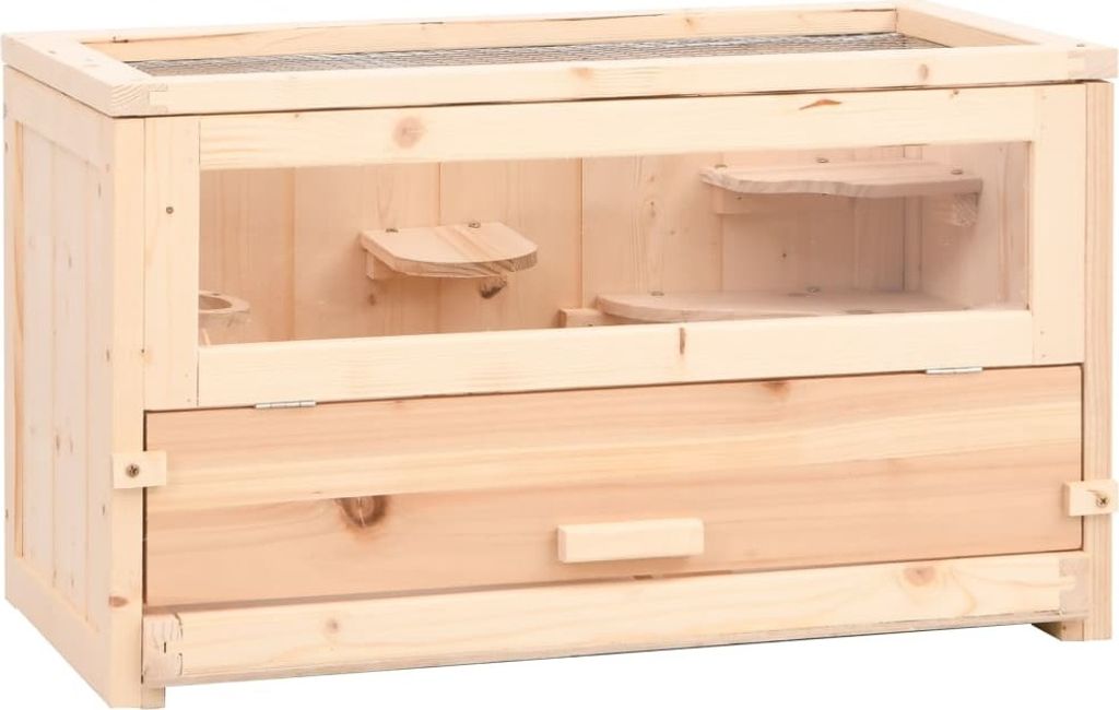 Hamsterkäfig 60x30x35 cm Massivholz Tanne