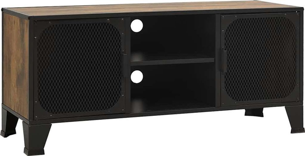 vidaXL TV-Schrank Rustikales Braun 105x36x47 cm Metall und MDF
