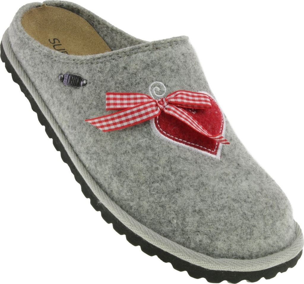 Supersoft Damen Hausschuh Pantoffeln Lederfussbett grau EUR 41