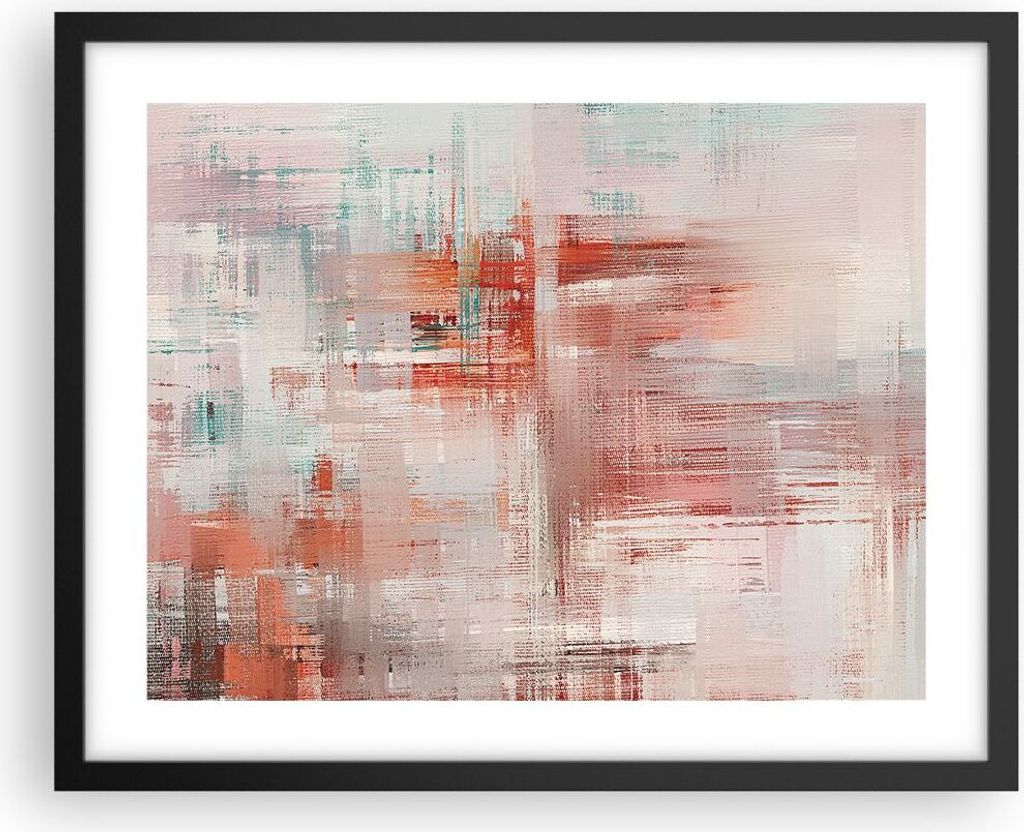 Gerahmtes Poster - Schwarzer Rahmen - Verschwommen Abstraktion Modern - 50x40 cm - Wand Bild - Wanddeko - Wandbilder - Kunstposter - Wandposter - B...