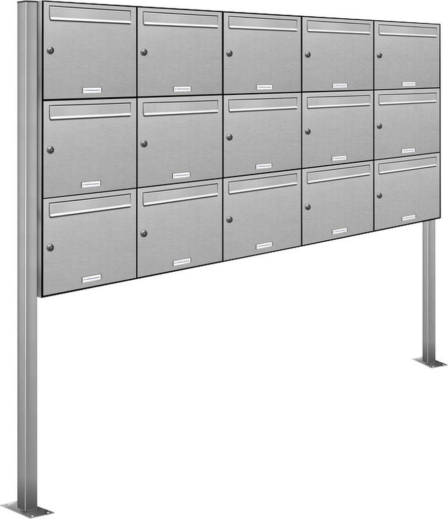 15er Edelstahl Standbriefkasten Anlage Freistehend