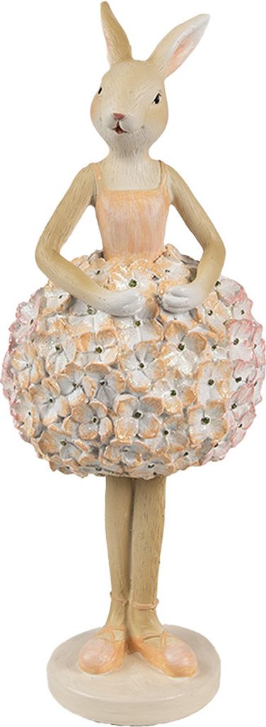 Clayre & Eef Dekorationsfigur Kaninchen 9x7x22 cm Beige Kunststoff