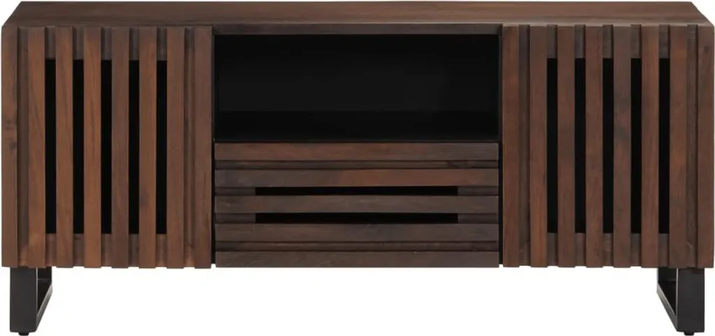 mobile TV vidaXL marrone 100x34x46 cm in legno massiccio di mango