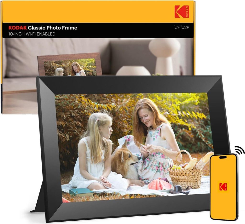 KODAK Digitaler Bilderrahmen WLAN 10.1 Zoll, HD IPS-Touchscreen Elektronischer Bilderrahmen mit 32 GB Speicher, Automatische Bilderdrehung, Teilen ...