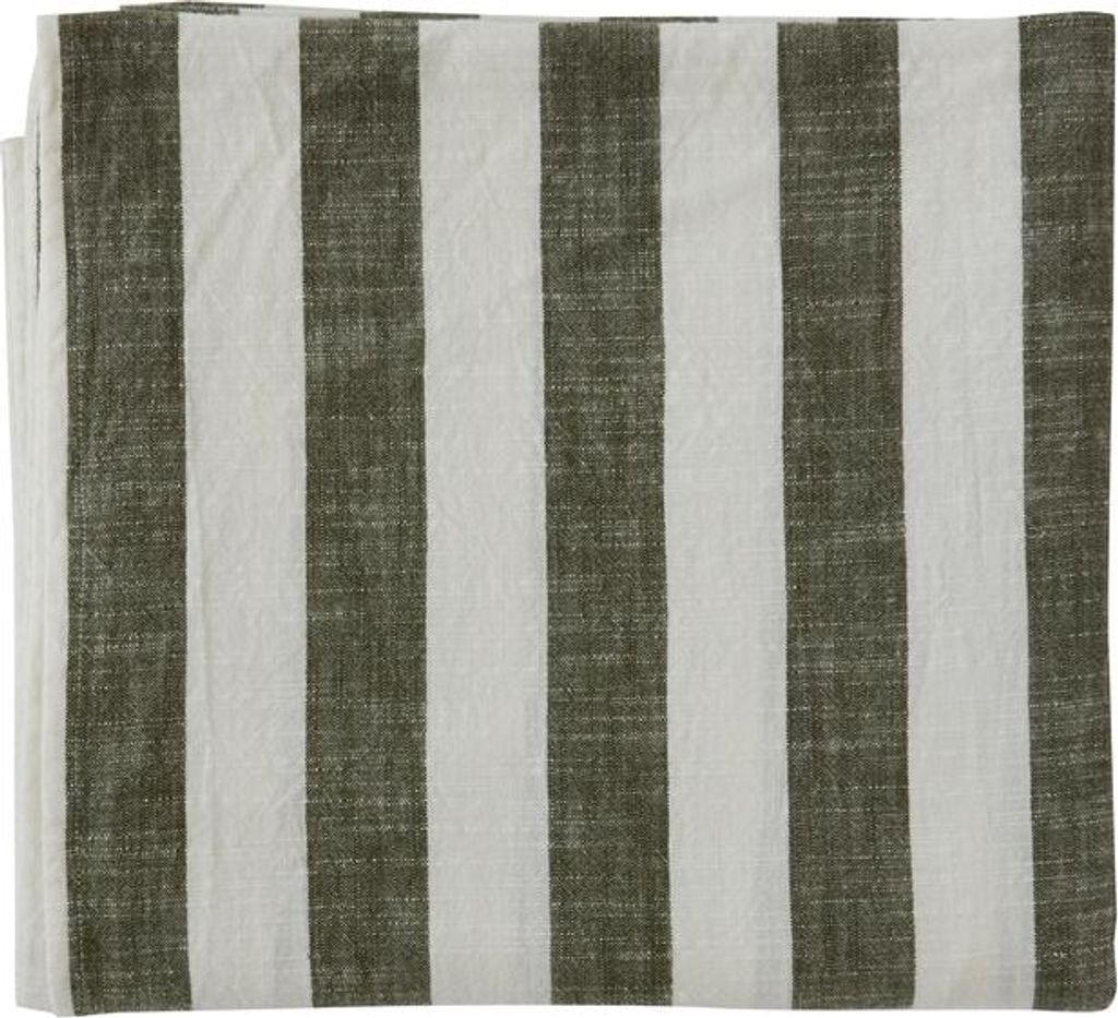 OYOY Striped Tablecloth Tischdecke Olive L300304 260x140 cm Baumwolle gestreift rechteckig skandinavisches Design für Esstisch