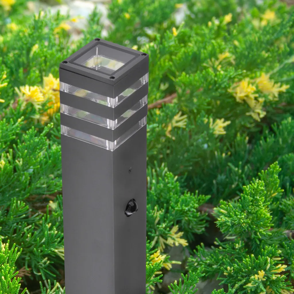 Lampe extérieure PIR 74cm Polux TEKSAS graphite avec capteur crépuscule - 12