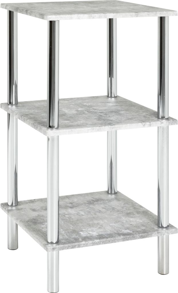 HAKU Regal Badregal betonoptik, chrom - MDF, Metall, B/H/T: 39x77x39 cm