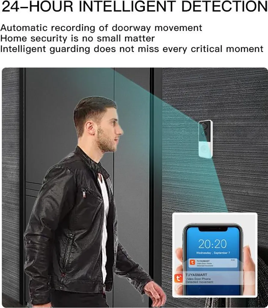 Sonnette Vidéo HD avec Audio Bidirectionnel et Coque de Protection Extérieure - 6