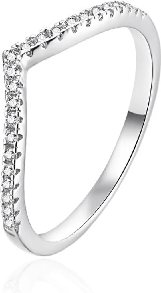 Bague en argent anti-ternissement et zircons AGT-R41W - Taille 60 mm