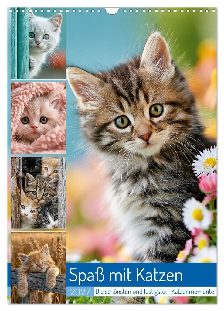 Spaß mit Katzen (Wandkalender 2027 DIN A3 hoch), CALVENDO Produktbild 