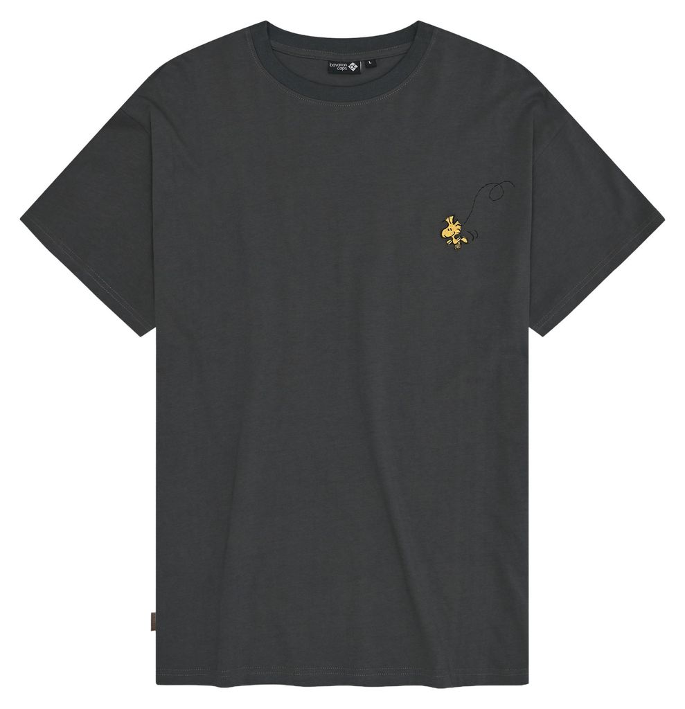 Bavarian Caps T-Shirt "Peanuts: Ned mit mir" - dunkelgrau XL