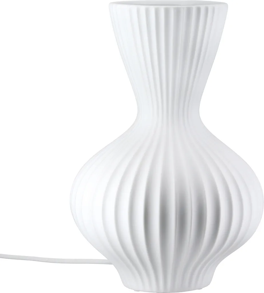 Lampe de table design Greta en porcelaine blanche, luminaire chic 29cm